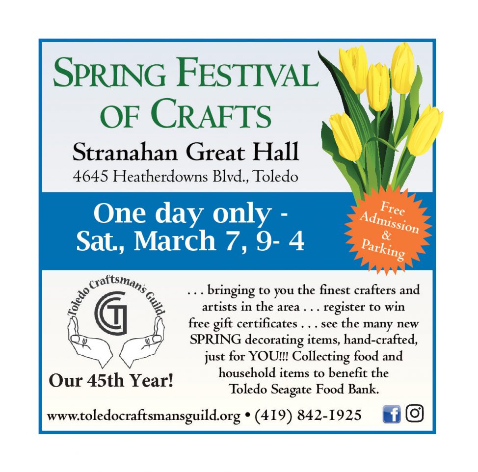 Toledo Craftsman's Guild 1 day only craft show is tomorrow from 9-4. The craft show will b...