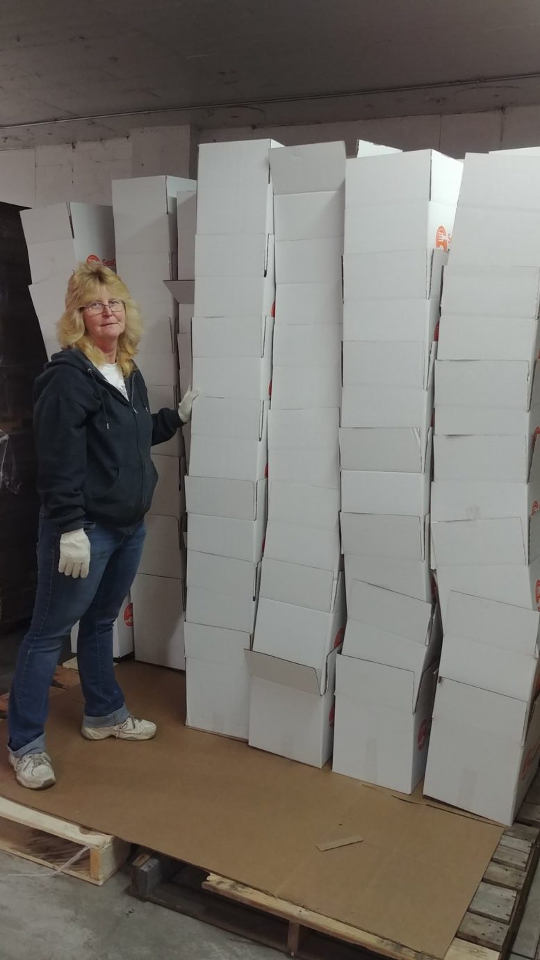 Kim has built over 1,000 boxes these past 2 weeks, donating over 5 hours of her time today...