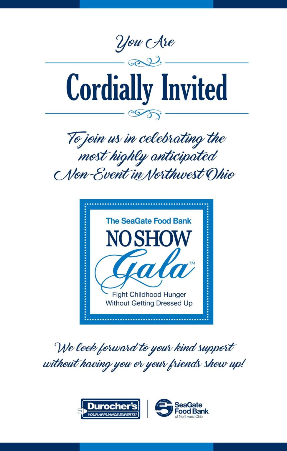 The tickets for our Annual No Show Gala