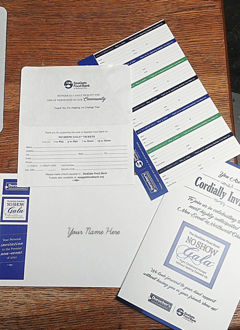 You are cordially invited to SeaGate Food Bank's 2021 No Show Gala presented by Duroc...